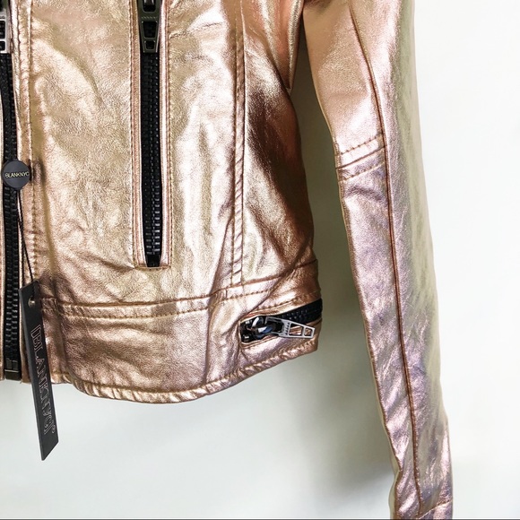 BlankNYC Rose Gold Jacket Leather Moto Jacket Sz S - Picture 3 of 8